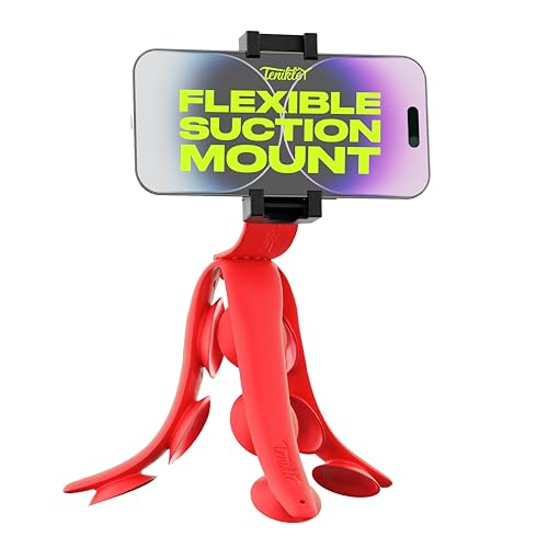 Tenikle PRO Volcano Red - Flexible Tentacle Tripod for Mobile Phone and Action Camera GoPro Insta360 DJI Osmo Bendable Suction Cup Camera Mount & Holder iPhone & Android Compatible