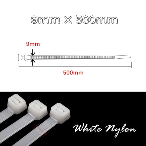 Lien nylon blanc 9mm x 500mm pour fixer solidement les gros faisceaux - 2