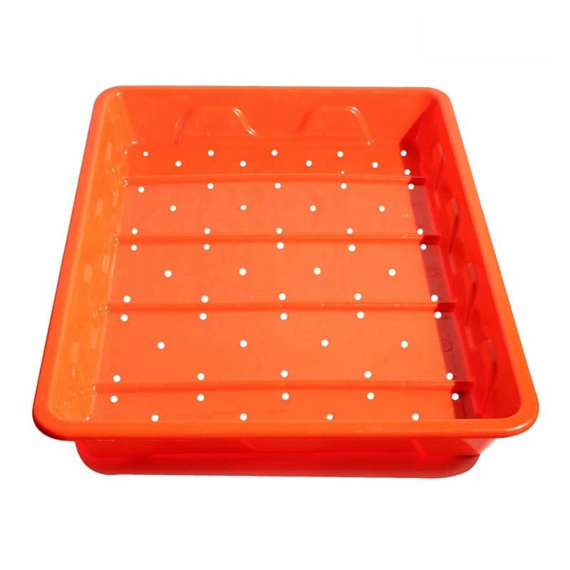 Real Trust HYDROPONICS Premium New Plastic Tray for Wheat Grass/Maize Animal Fodder/microgreen Tray for Seeds Sprouting Made by HDPE Food Grade Virgin Plastic 22X 16 X 2.5 inchOrange (10)-image-48
