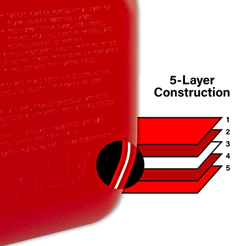 Image of Scepter FR1G152 Fuel Container with Spill Proof Smart Control Spout with Bonus Spout Extender, Red Gas Can, 1 Gallon (Pack of 4)