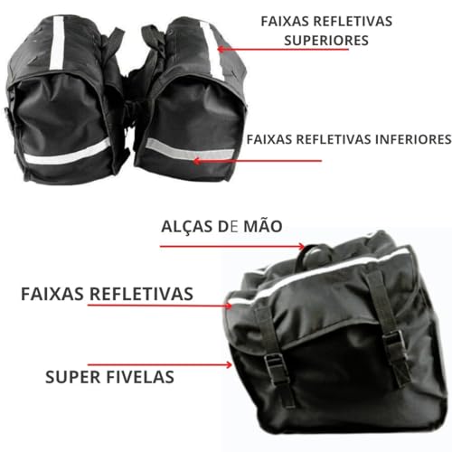 Bolsa Alforge Lateral 60l Novo Para Moto + Capa Chuva