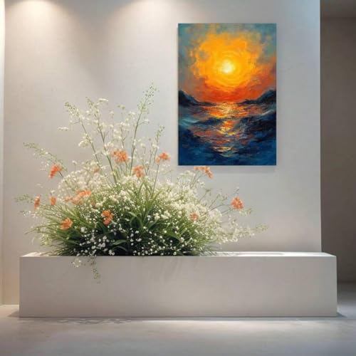 Peinture de paysage marin 80x140cm pour illuminer votre salon ou un long couloir
