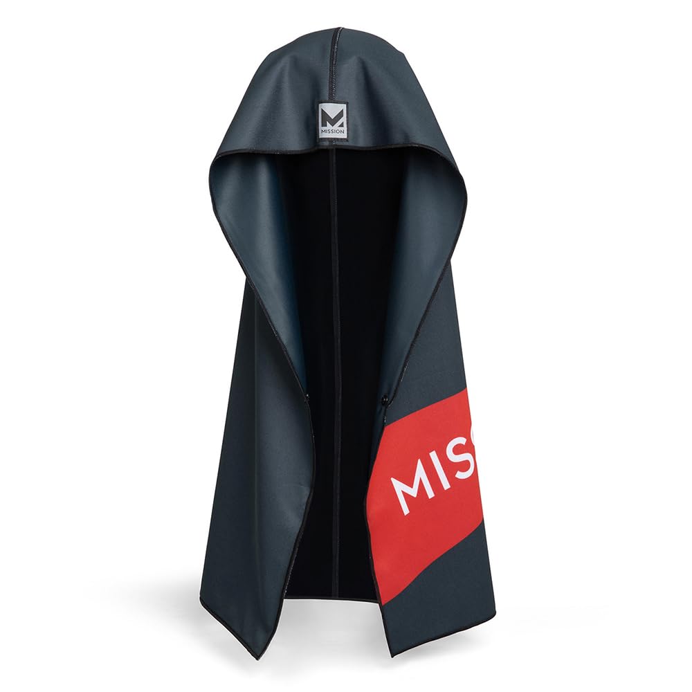 MISSION Max Plus Serviette à capuche rafraîchissante - Rafraîchit instantanément lorsqu'elle est mouillée, protection solaire UPF 50, épouse votre tête pour rester en place, idéale pour le sport, le