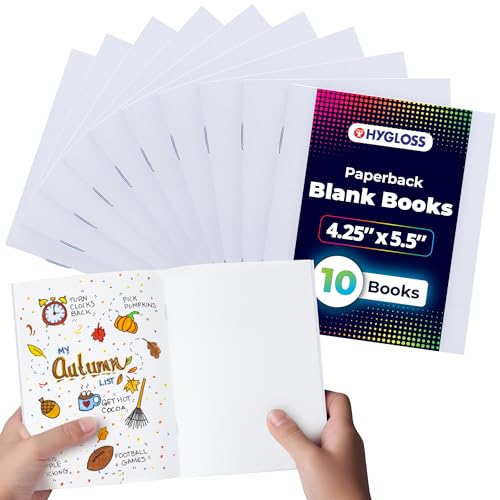 Hygloss Blank Books - Bulk 10 Pack – 4.25' x 5.5' A6...