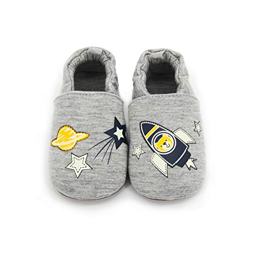 ENERCAKE Baby Boys Girls Shoes Non Skid Slippers Infant Sneakers Moccasins Toddler First Walkers House Walking Shoes(18-24 Months Toddler, A-Noctilucent Grey)