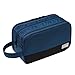 Trousse de Toilette, Kasgo Imperméable 3 Compartiments Grande Capacité pour Femmes et Hommes Portable Trousse de Maquillage Voyage Bleu