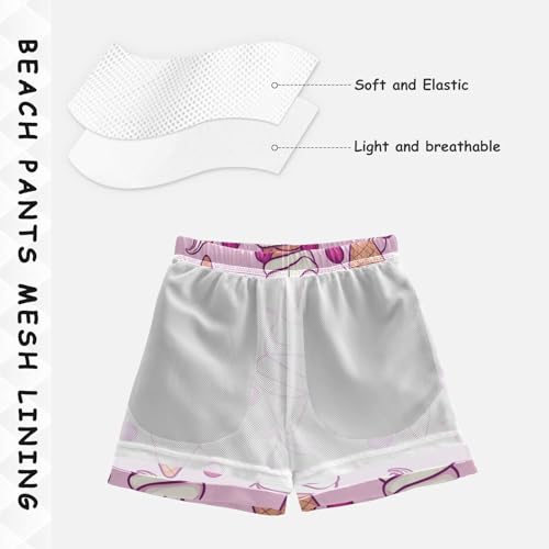 Boys Beach Board Shorts Sweet Icecream Cherry Swim Trunk Teen Swimwear 8-16Y4