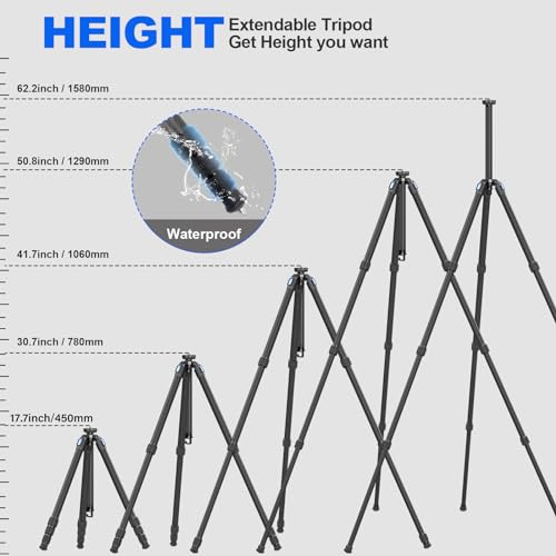 Image of SIRUI AM-124 Carbon Fiber Tripod for Camera with AM-01 360 Panorama Ball Head, 65.6 inch Compact Lightweight Travel Tripod, Triangular Center Column, QR Plate, Waterproof Twist Lock, Load 26.5lbs