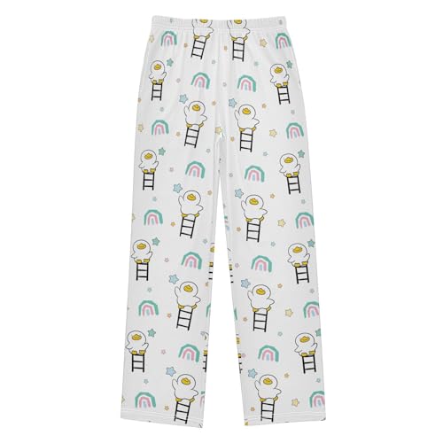 Cartoon Duck Rainbow Star Boys Pants for Kids Jogger Pants with Pockets S-XL