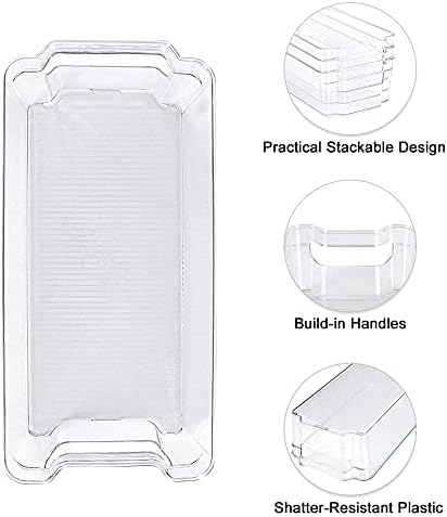 YooGun Fridge Organizers and Storage Bins, Multipurpose Kitchen Storage Containers, Clear Stackable Storage Boxes for Food Sorting in Refrigerators, Countertops Bathroom and Pantry (8 pcs)