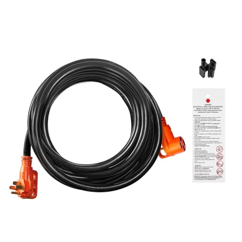 VEVOR 50 ft RV Extension Cord, 50 Amp, Heavy Duty STW RV Power Cord, NEMA 14-50R Female NEMA 14-50P Male Plug, with LED Indicator Handle 15A Adapter, for RVs, trams, generators, Campers, ETL Listed by VEVOR - Image 9