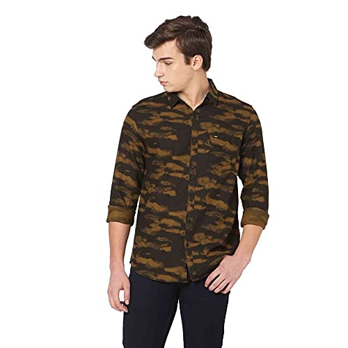 Image of Spykar Men's Printed Slim Fit Shirt
