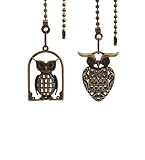 LuoQiuFa 2 Pack Vintage Parrot Ceiling Fan Pull Chain Decorative Fan String Pulls Charm Extension 12