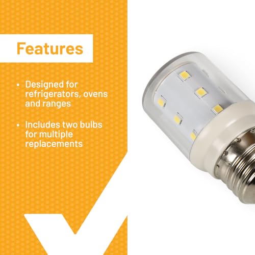 Image of Smart Choice 5304511738 LED Appliance Light Bulb 2-Pack Compatible with Frigidaire, Compatible with Kenmore and Electrolux Refrigerators, Replaces AP6278388 PS12364857