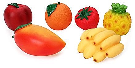 Fruit Family PVC Squeezy Fruits - 6 Pieces