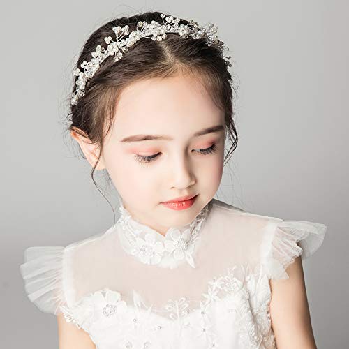 Miniatura 5 de Diadema de corona floral ajustable para niñas, hecha a mano, con halo, corona floral, accesorio de cabello con flores de princesa para cumpleaños