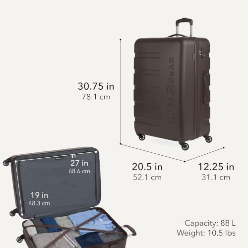 Image of SwissGear 7366 Signature Hardside Expandable Luggage with Spinner Wheels and TSA Lock, Weekender Tote, Chocolate, 2-Piece Set (Weekender /27)