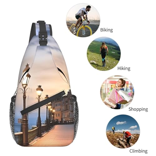 Mochila pequeña tipo sling para hombre y mujer negra miniatura 5