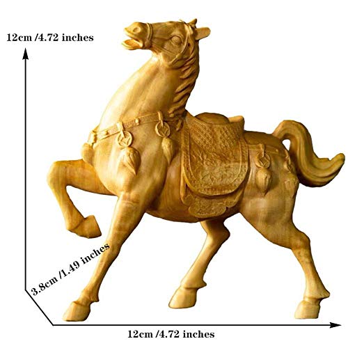 Statue de cheval en bois ornement idéal pour étagère de bibliothèque - 3