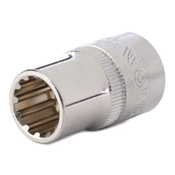 Yato YT-1465 Spline Socket of Size 13mm & Length 38mm Suitable for1/2 inchSocket Wrench Set |CrV Chromium Mirror Plated Steel|Socket Tool Box|Used as Home & Mechanical Tools|Industrial/Car tool 4