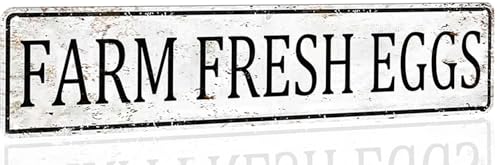 Farmers Market Decor fresh eggs sign Vintage Metal Tin Signs Outdoor Chicken Coop Sign farm fresh eggs sign 4x16 Inch