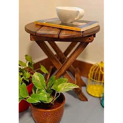 Antique Folding Stool Matte Finish 12Inch