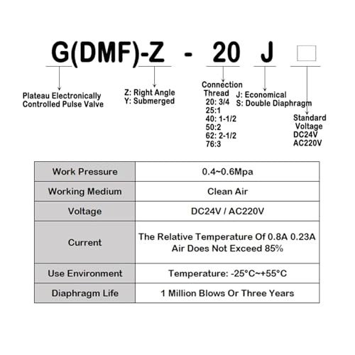Électrovanne pneumatique à angle droit 1 pouce DMF-Z-40S AC220V