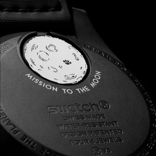 OMEGA × SWATCH Snoopy MOONSWATCH クリスマス ギフト ラッピング付き 腕時計 MISSION TO THE MOONPHASE 正規品 月 防水 コラボ ムーンフェイズ スヌーピー ブラック 【ショッパー付き】 商品画像7