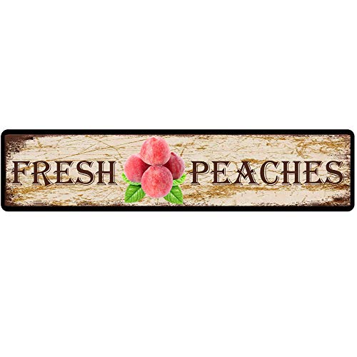 snowsun Metal Sign Fresh Peaches Vintage Signs Retro Tin Signs Aluminum...
