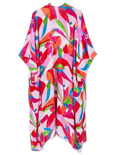 Image of Spicy Sandia Kimonos for Women Floral Beach Cover Up Loose Swimsuit Bathing Suit Coverup Cardigan for Summer Swimwear