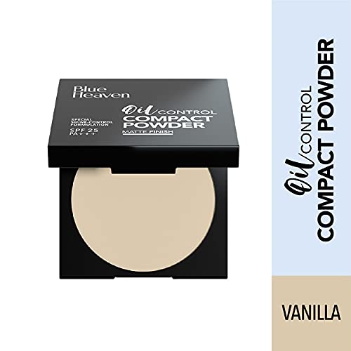 Image of Blue Heaven Oil Control Glossy Compact Powder For Oily Skin, Spf 25, Matte Finish, Vanilla 101, 8Gm, Cream
