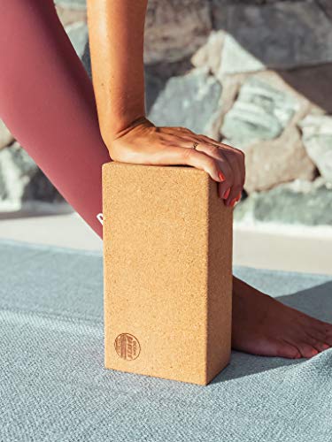 OCEAN BREEZE Yogablok van kurk, ecologisch duurzaam yogablok van 100% natuurkurk, antislip, veganistisch, milieuvriendelijk voor pilates, beginners en gevorderden kurkblok met handleiding (mogelijk niet beschikbaar in het Nederlands). - Image 6