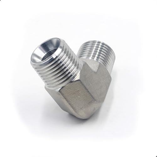 Image of HFS(R) 1 /2 inch NPT Male x 1 /2 inch NPT Male Elbow 90 Degree, Heavy Duty Barstock Street Elbow, Stainless Steel 304