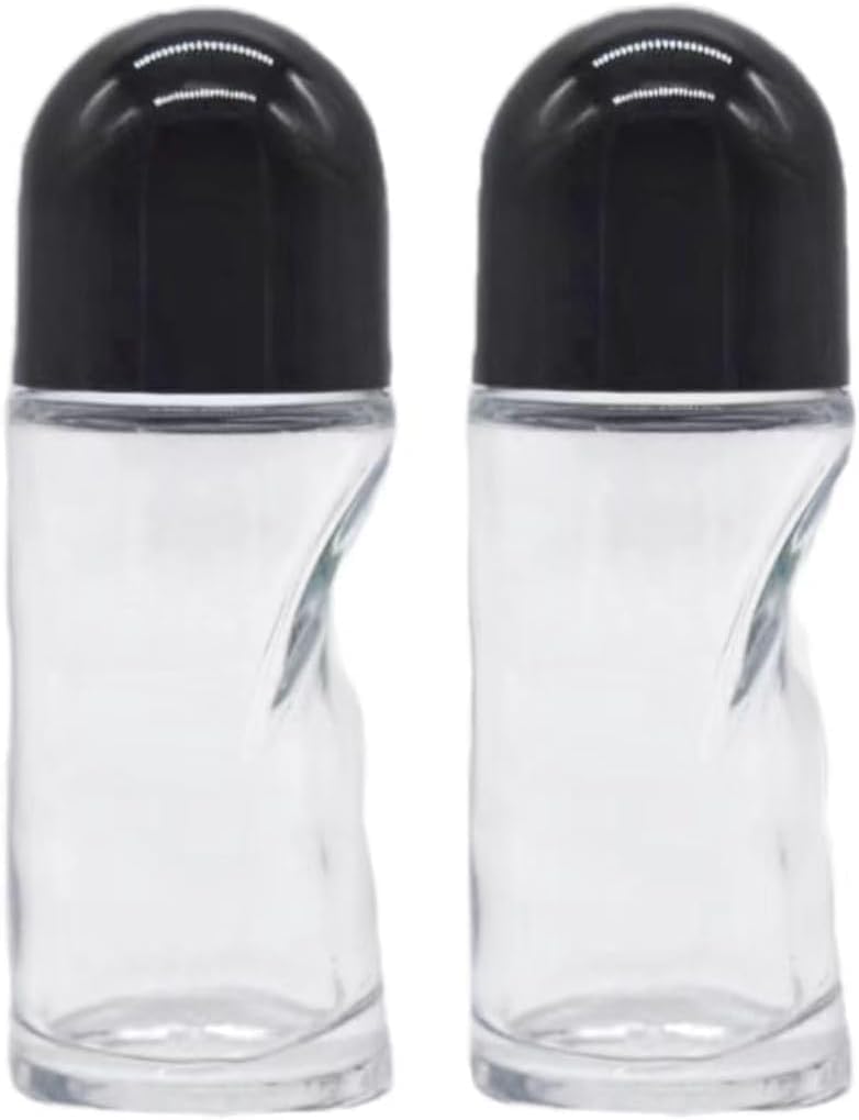 Rzcin Clear 2 Pcs 50Ml Glass Essential Oil Roller Refillable Roll On Bottles Empty Deodorant Containers Rollerball Beauty And Personal Care Tools For Fragrance Cosmetics