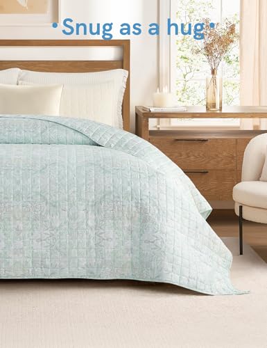 Image of YnM Cooling Weighted Blanket for Adults, 10lbs Heavy Bed Throw for One Person of 90lbs, Perfect for Hot Sleepers or Warm Climates with Rayon /Glass Beads(48x72 Inches,Twin /Full Bed, Spearmint Green)