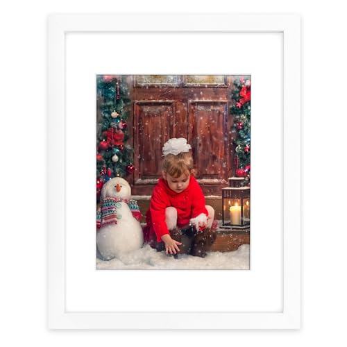 Image of Golden State Art, 11x14 White Picture Frame, Wood Frame And Tempered Glass, Display for 8x10 Picture with Mat or 11x14 picture without Mat Wall Display, 1 Pack