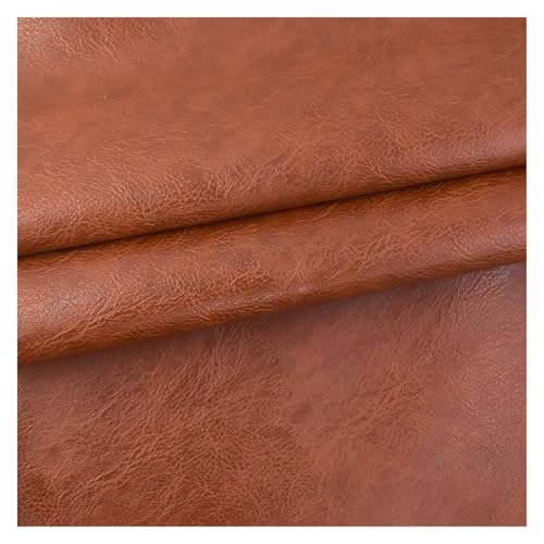 Tissu cuir artificiel PU 50x138cm marron rouge pour canapé et loisirs créatifs