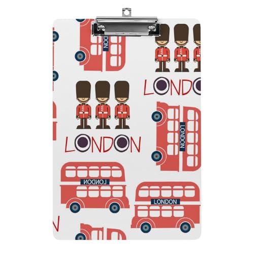 Porte-Bloc A4 Bus de Londres Planchette à Pince Design Vintage