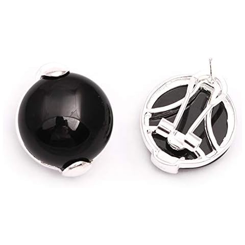 Sweet & Happy Girl's Black Agate Earrings Cover