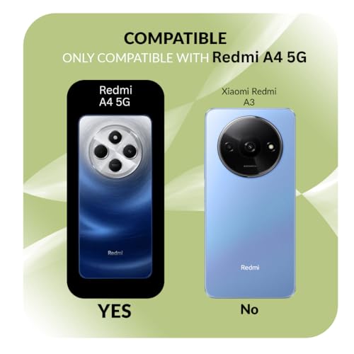 Image of Back Cover Case + Screen Protector for Redmi A4 5G | Transparent & Black Mobile Phone Back Case Cover for Redmi A 4 | Camera Protection | Redmi A4 5G TPU & PC Black Back Cover Case