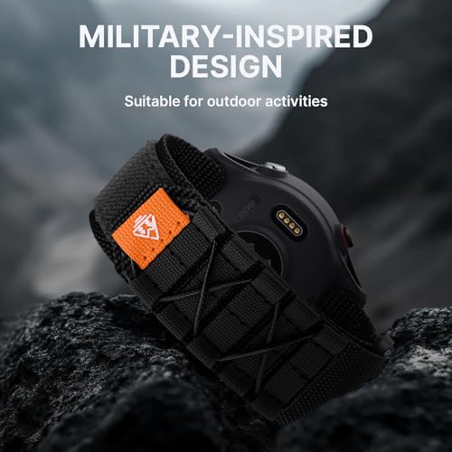 Image of Bandletic Compatible with Garmin Forerunner 255 Watch Band, 22mm Quick Rugged Release Soft Sport Nylon Strap for Forerunner 265 /Venu 2 /3 /4 45mm /Vivoactive 4 /Galaxy Watch 3 45mm /PACE 3 /4 /APEX 4 42mm