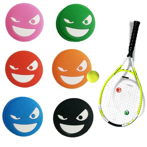 6 piezas de silicona antivibrador raqueta tenis, tennis, aptas para raquetas de tenis, divertidos amortiguadores para raquetas de tenis.