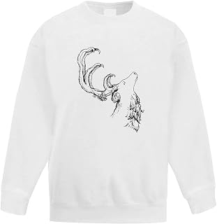Azeeda 'Stag Head' Kid's Sweatshirt/Jumper (14-15 Years) (KW00021738)