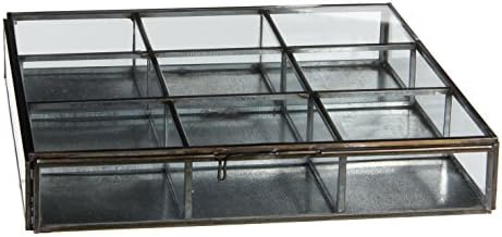 Grazia Jewellery Boxes, Metal, grey, 23 x 23 x 4.5 cm