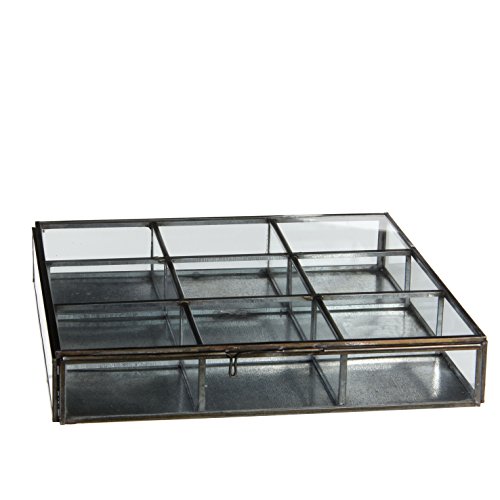 Grazia Jewellery Boxes, Metal, grey, 23 x 23 x 4.5 cm