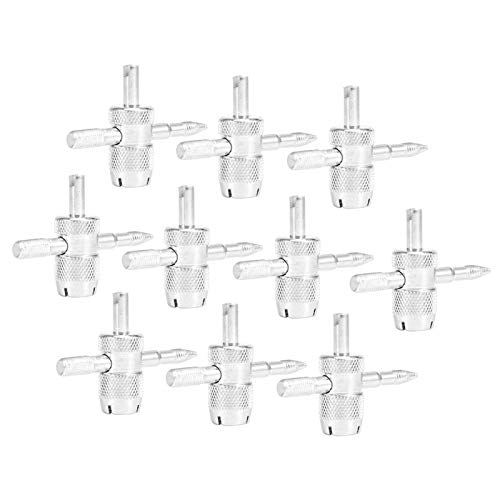 Image of Akozon 10pcs Tyre Valve Remover 4‑Way Core Key Valve Stem Installer Tyre Repair Tool