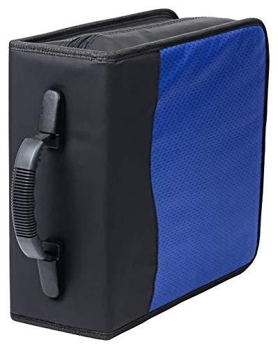Deluxe 320 Disc CD/DVD Media Case - Blue - with New and Improved Inserts, Double The Thickness and All tabs Pulled
