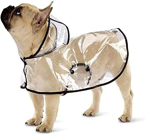Ducomi Dogalize Imperméable pour Chien avec Capuche en Nylon Transparent - Manteau Anti-Pluie Poncho pour Chiens de Petite et Moyenne (Black, S) Cover