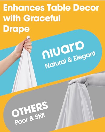 Image of Niuara White Polyester Table Cloth, 6 Pack, 90 in