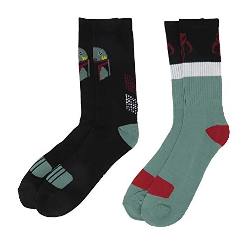 Star Wars Boba Fett Mandalorian Mens 2 Pack Athletic Crew Socks